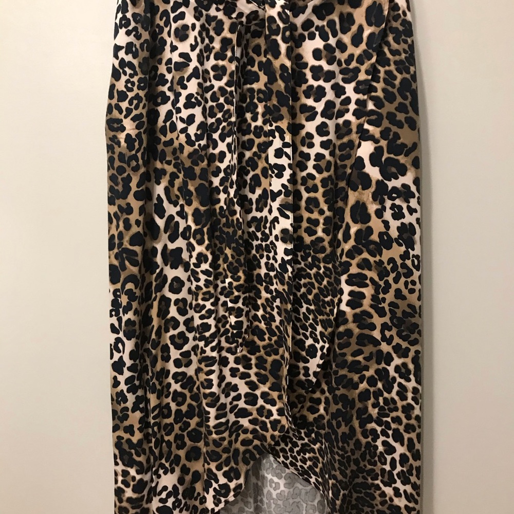 Abercrombie leopard wrap midi skirt